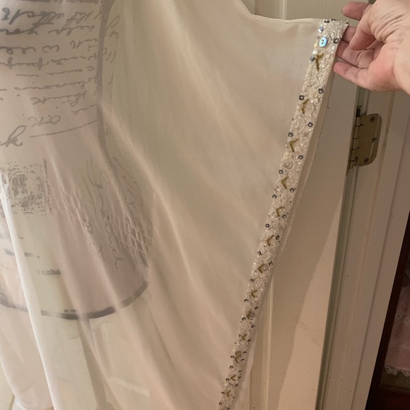 Rhona Sutton Cream Embellished Swim Coverup - Picture 4 of 12